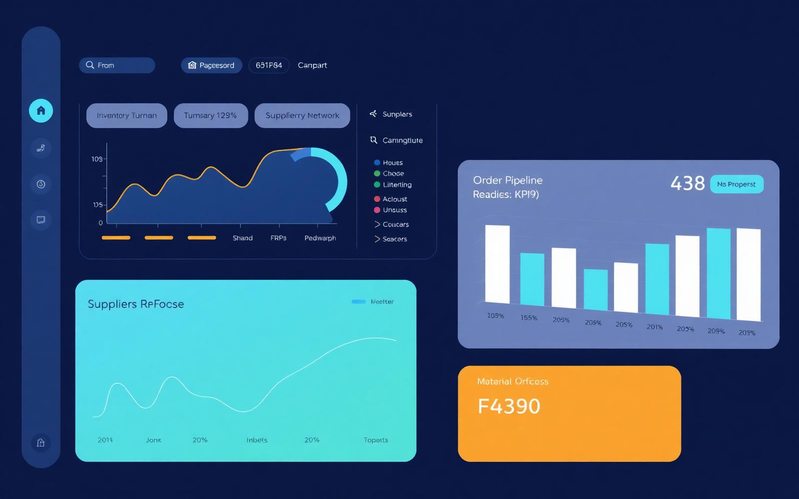 ERP and MRP dashboard concept